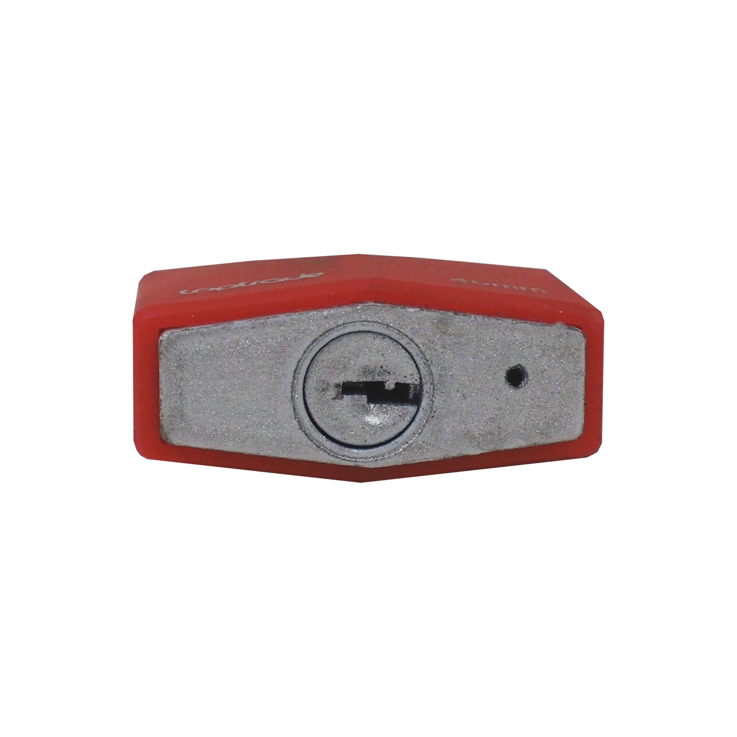 TOPTRADE visací zámek 40 mm, červený – 5 klíčů