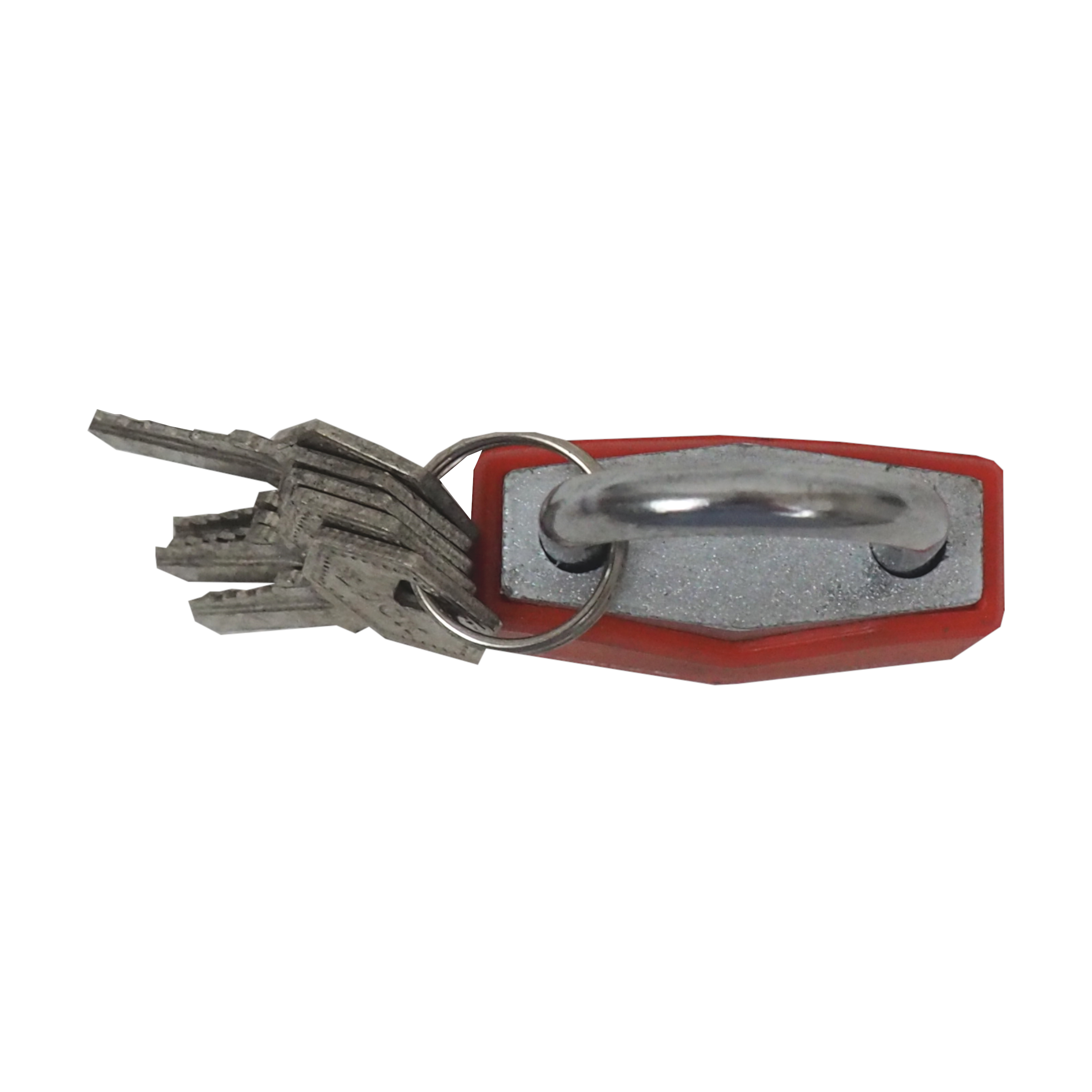 TOPTRADE visací zámek 40 mm, červený – 5 klíčů