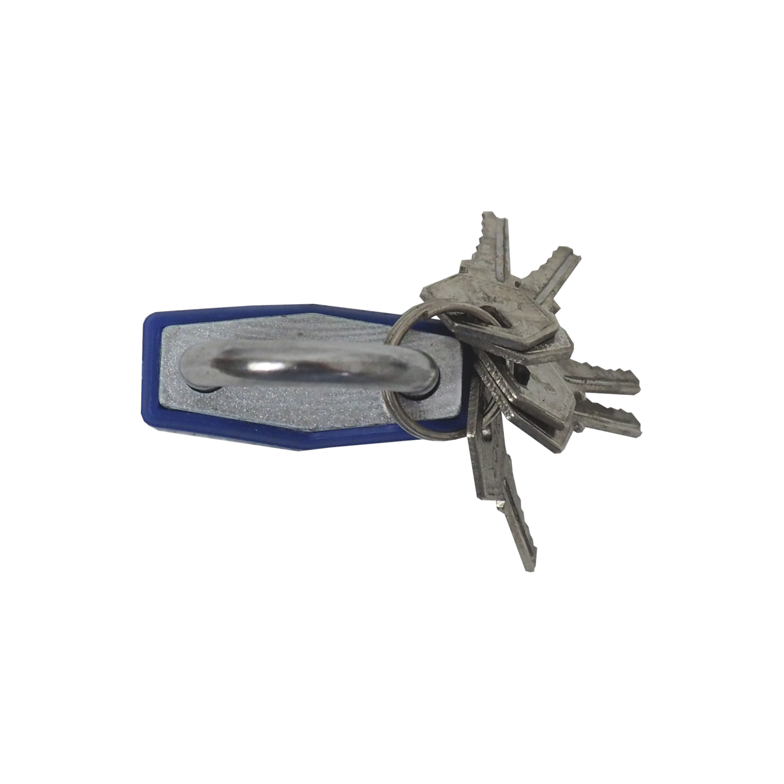 TOPTRADE visací zámek 40 mm – modrý, 5 klíčů