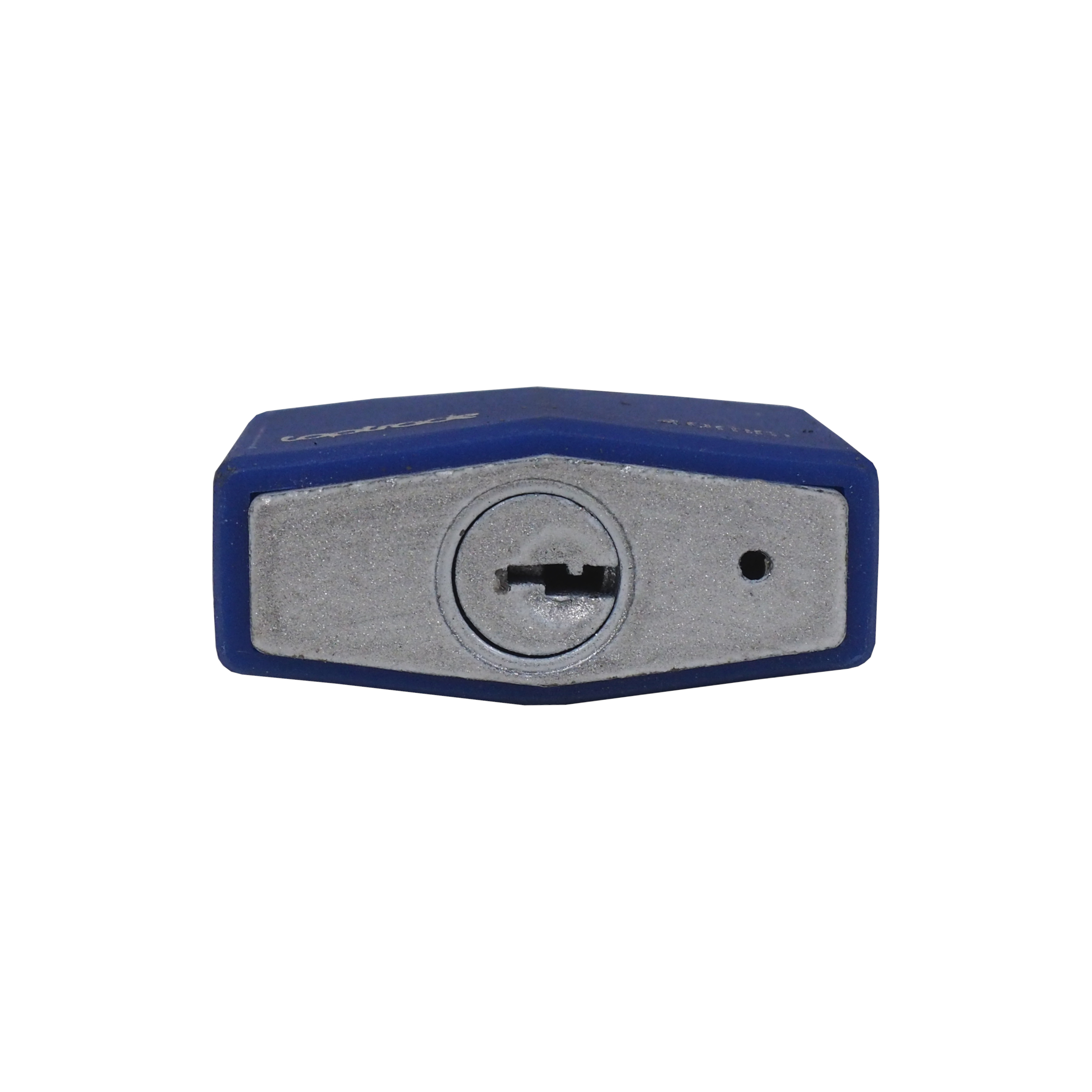 TOPTRADE visací zámek 40 mm – modrý, 5 klíčů
