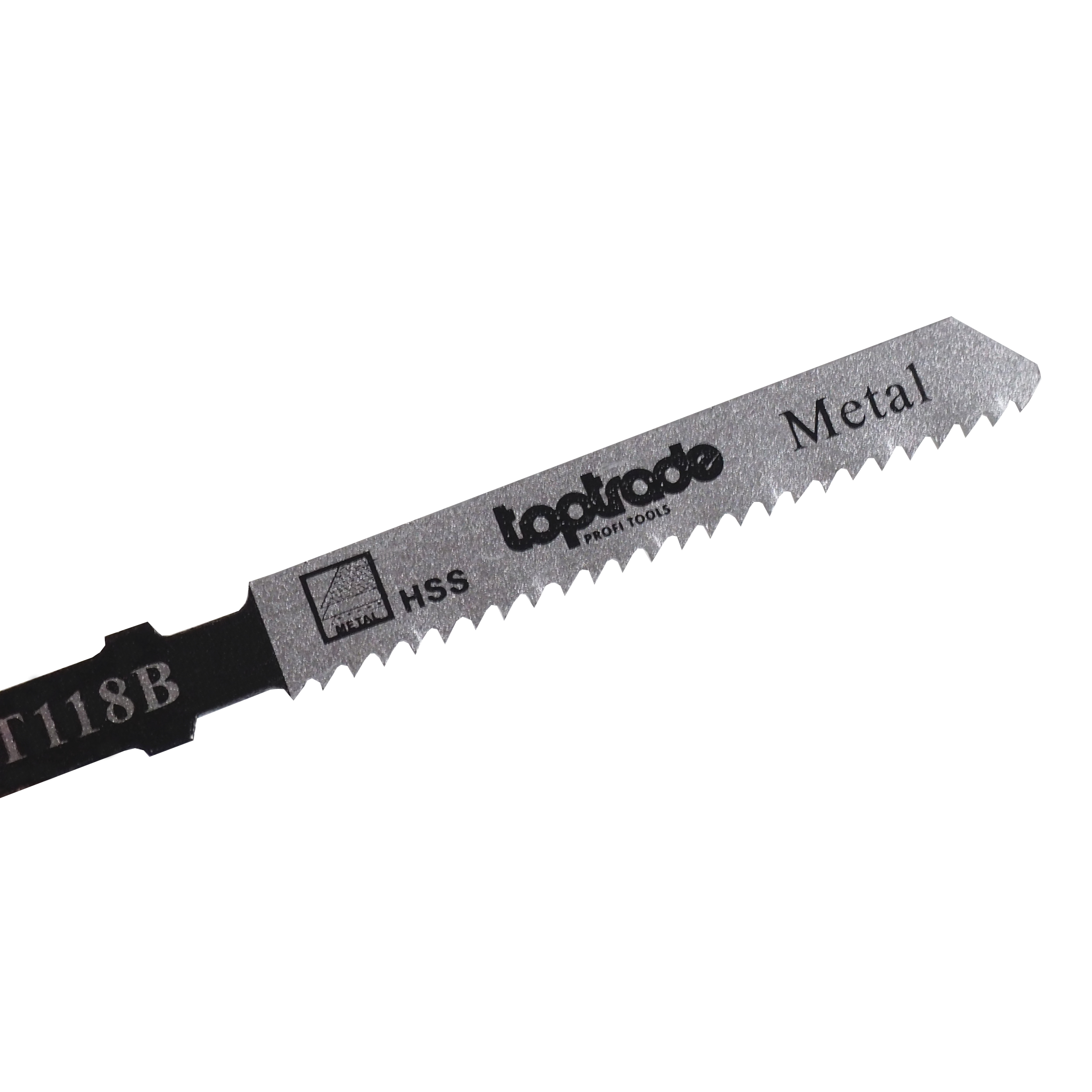 TOPTRADE pilové listy do přímočaré pily T118B 76 mm na kov – 5 ks