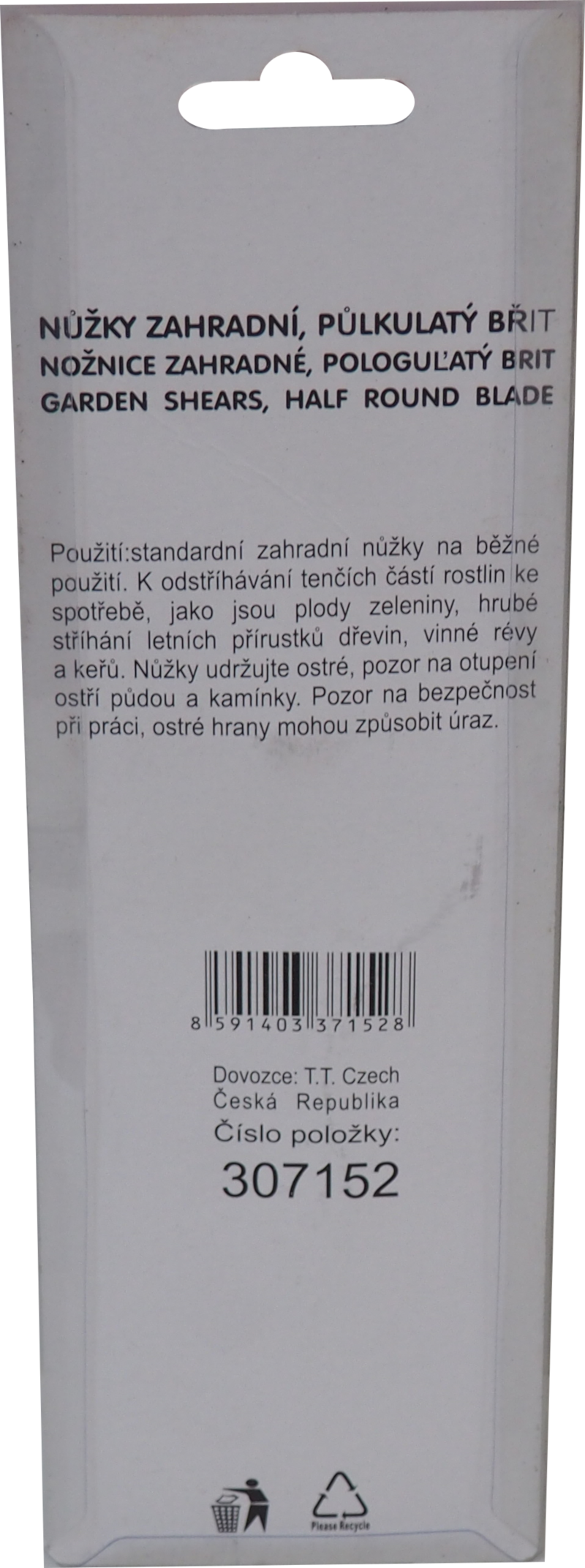 REFLEX zahradnické nůžky 175 mm – půlkulaté (bypass)