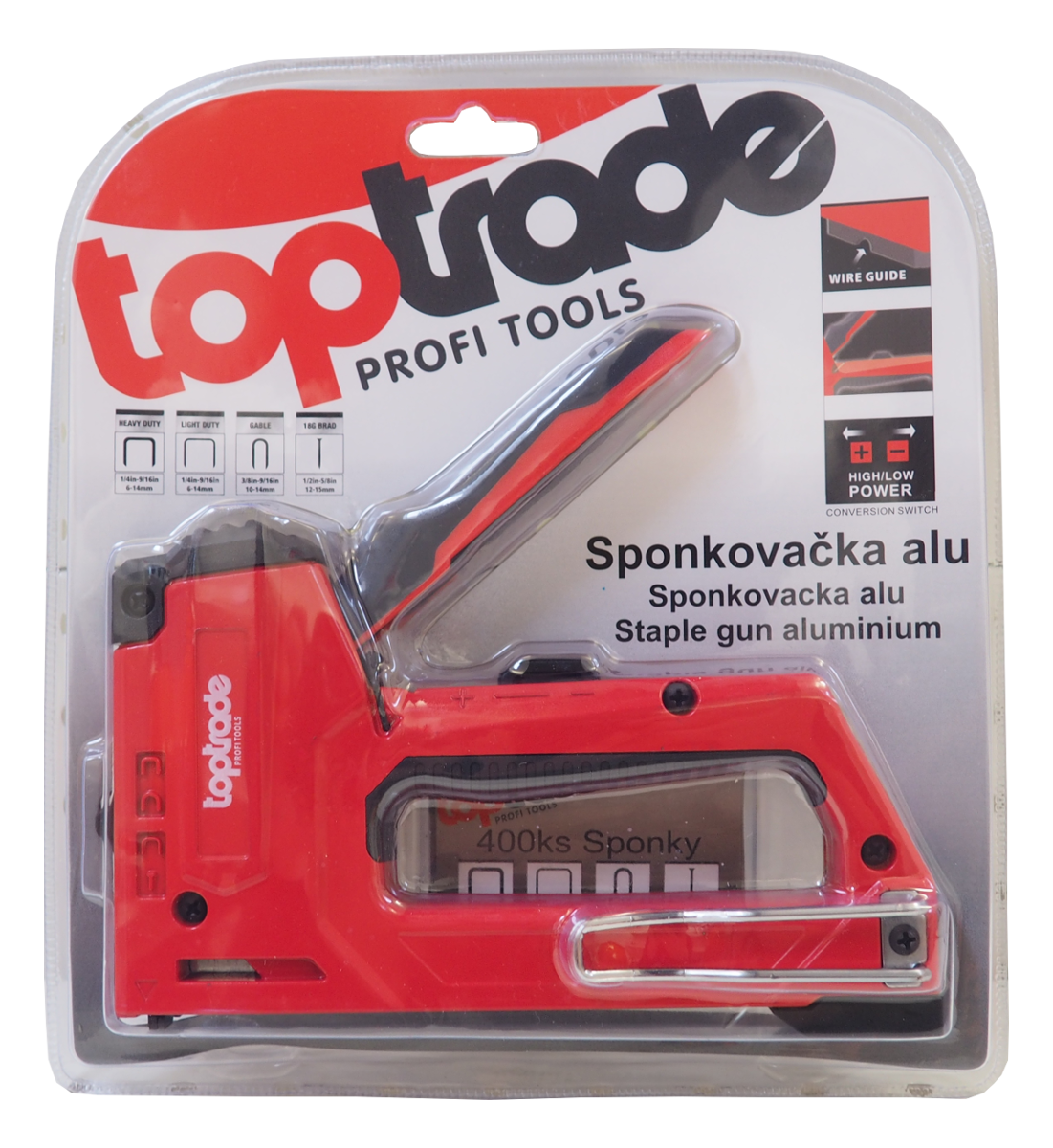 TOPTRADE hliníková sponkovačka 6–14 mm (ruční)