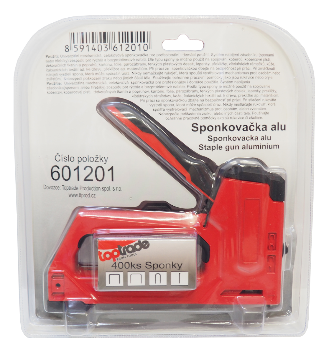 TOPTRADE hliníková sponkovačka 6–14 mm (ruční)