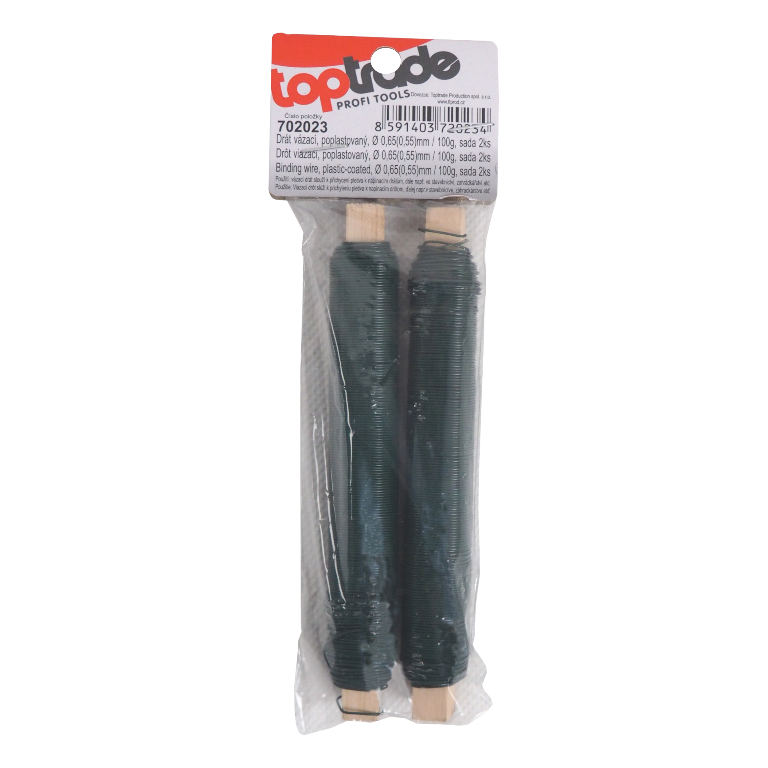 Vázací drát poplastovaný zelený Ø 0,65/0,55 mm, 100 g – sada 2 ks