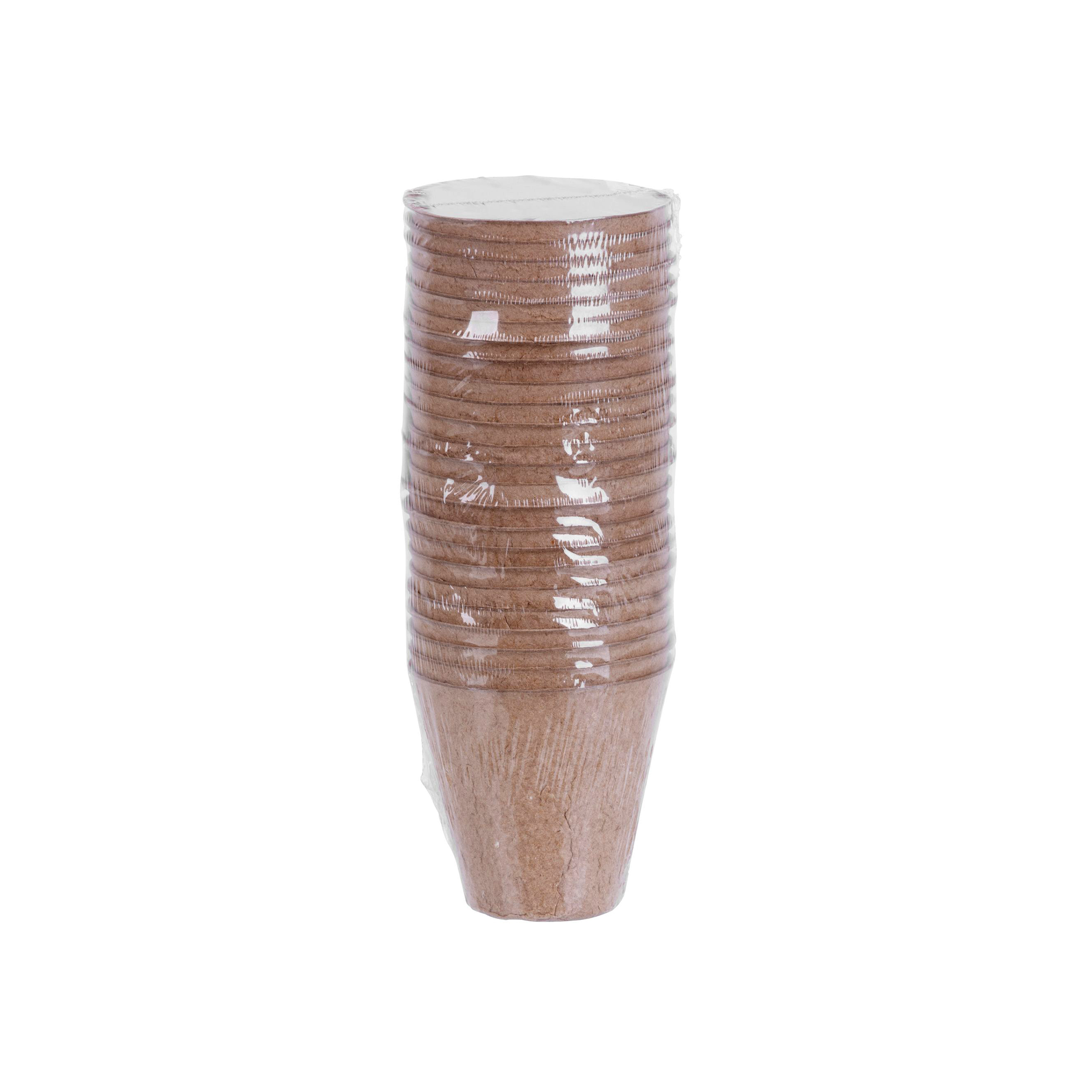 TOPTRADE Sada papírových sadbovačů, kulaté Ø 8 cm × 7,5 cm, 24 ks