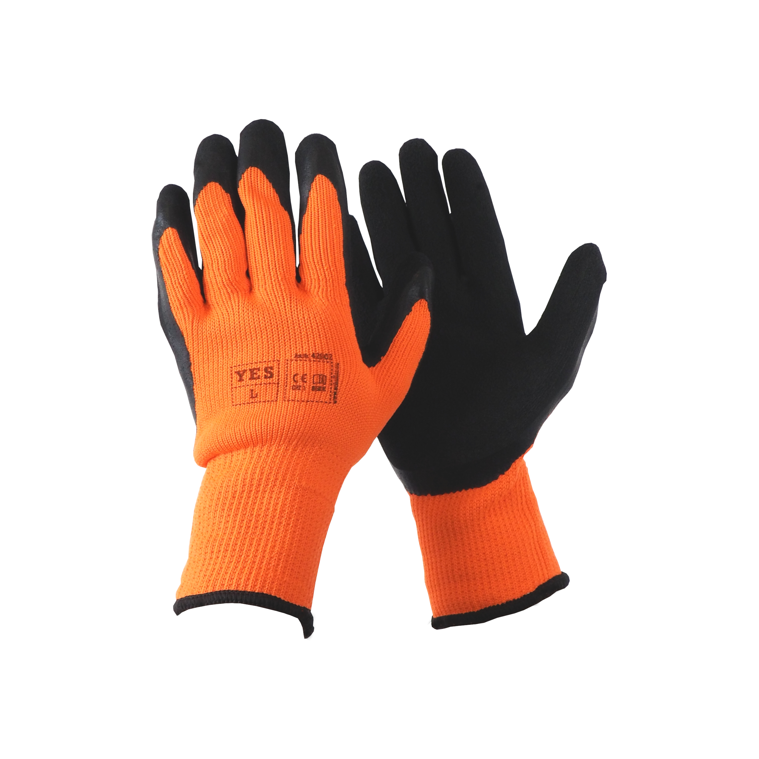 Pracovní rukavice YES Winter, zateplené, PU dlaň – vel. 9 (L)
