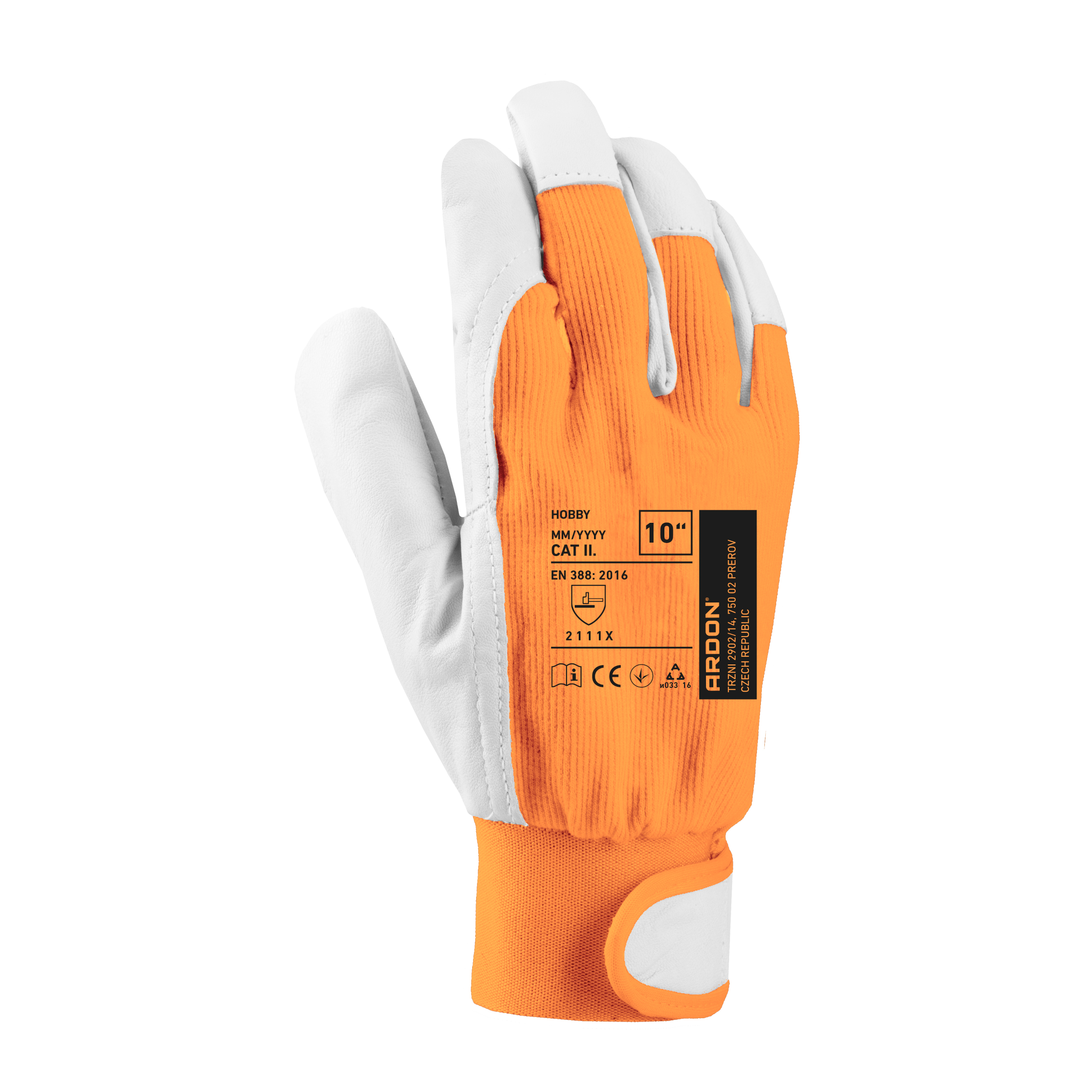 Rukavice HOBBY kůže/bavlna, suchý zip – vel. 9 (L)