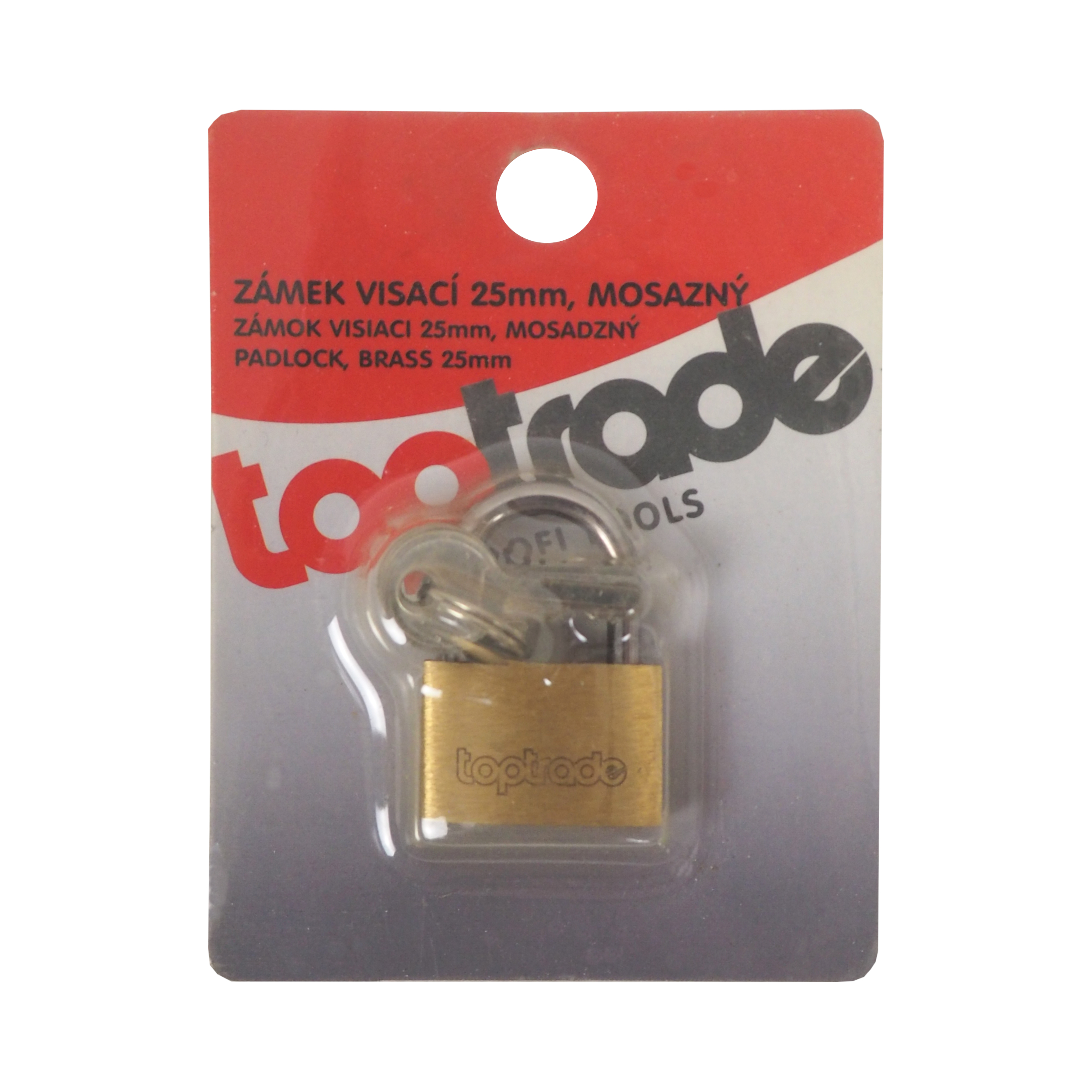 TOPTRADE mosazný visací zámek 25 mm
