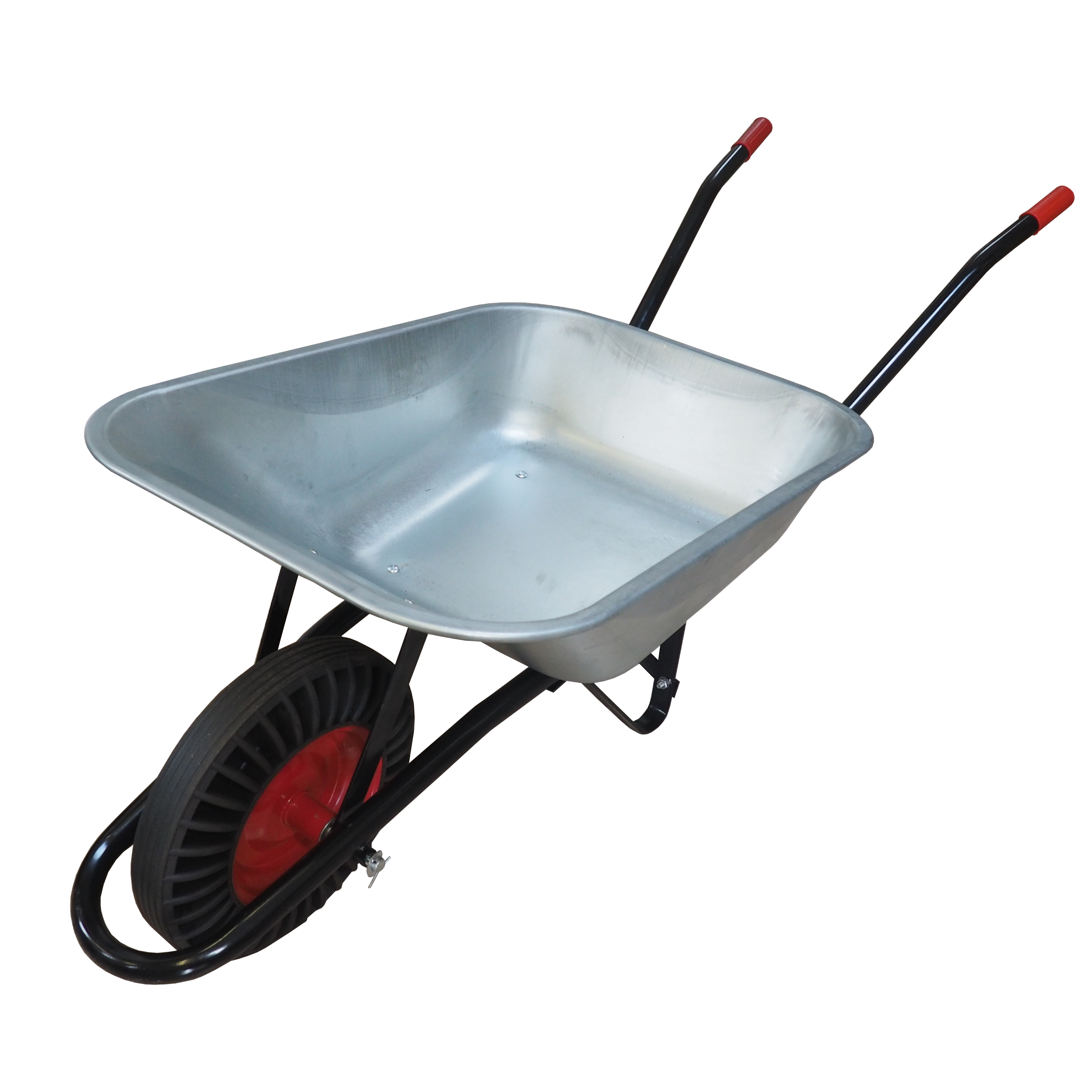 Levně TOPTRADE stavební kolečko 80 l – pozink, bantamové kolo (Pozinkovaná tažená korba, nosnost 100 kg, hmotnost 17,5 kg)