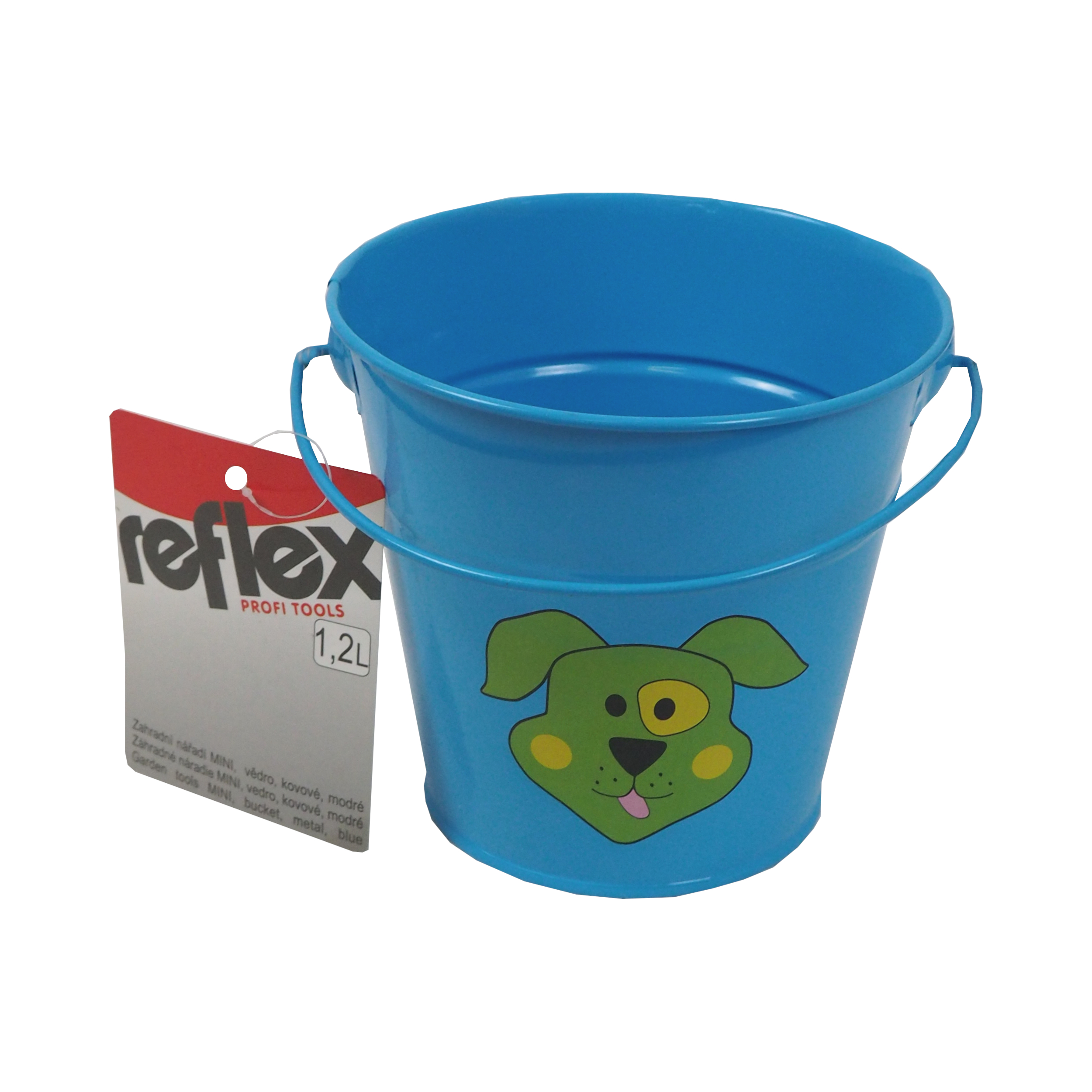 Dětské kovové vědro REFLEX, modré, 1,2 l