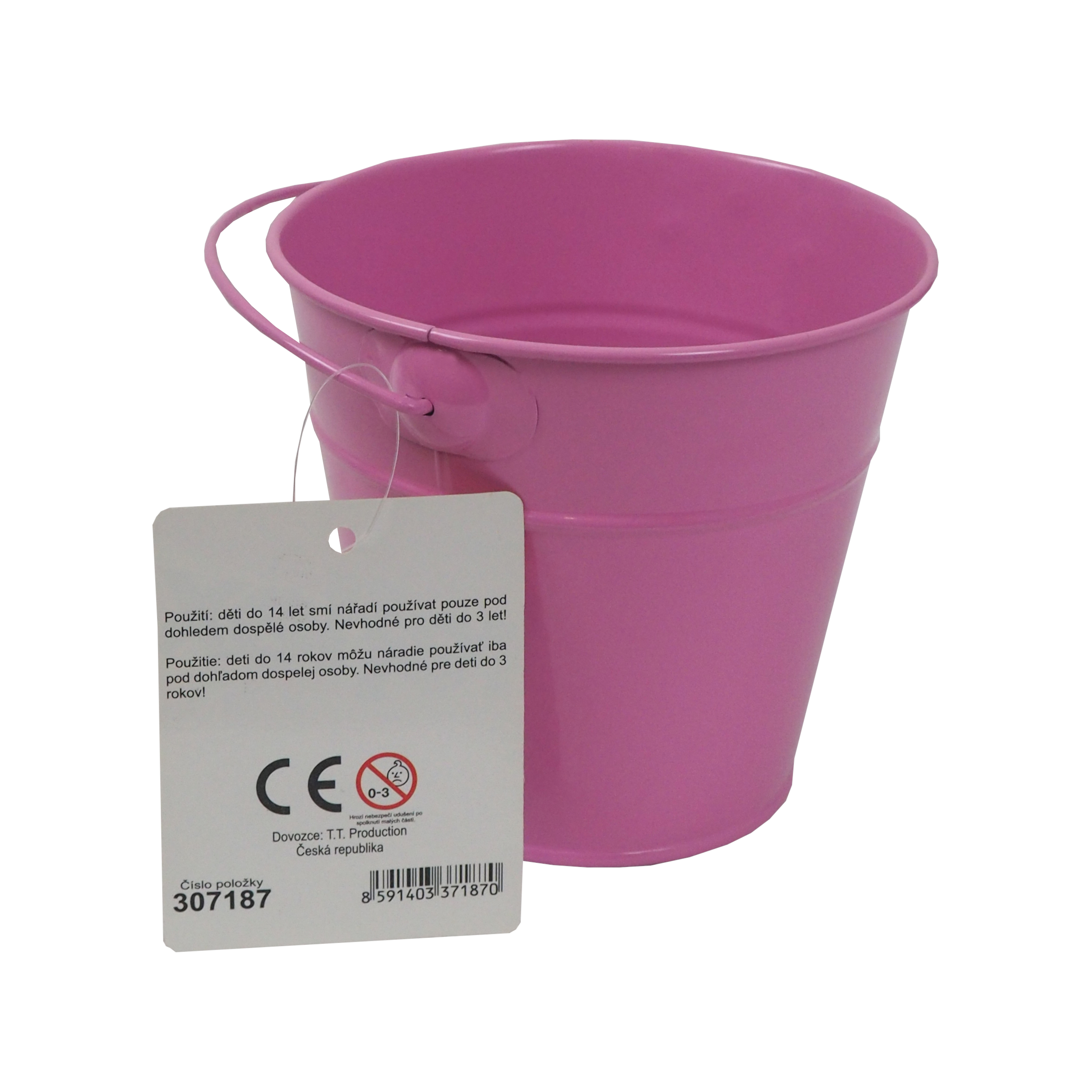 REFLEX dětské zahradní vědro, kovové, růžové, 1,2 l