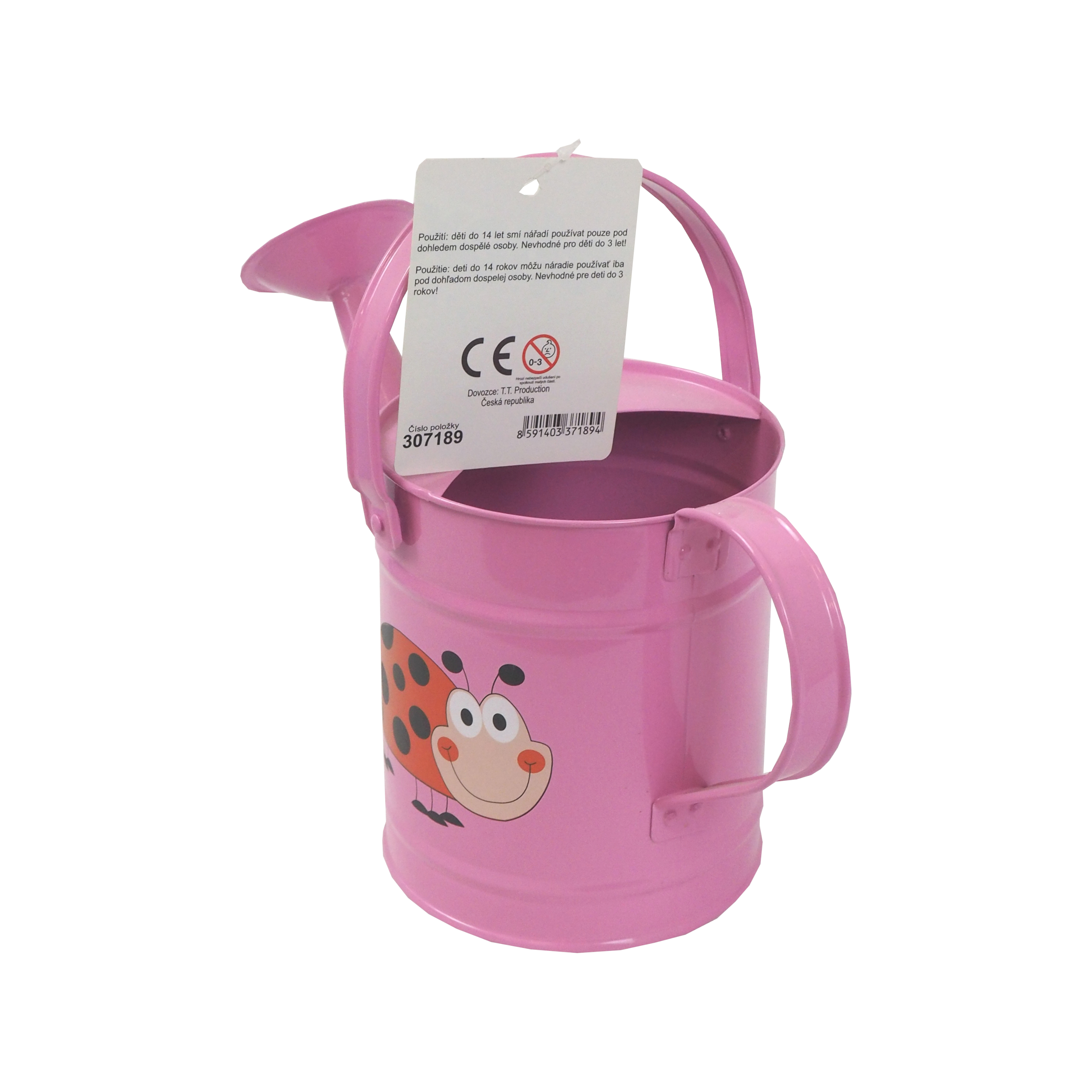 REFLEX dětská kovová konev, růžová, 1,6 l