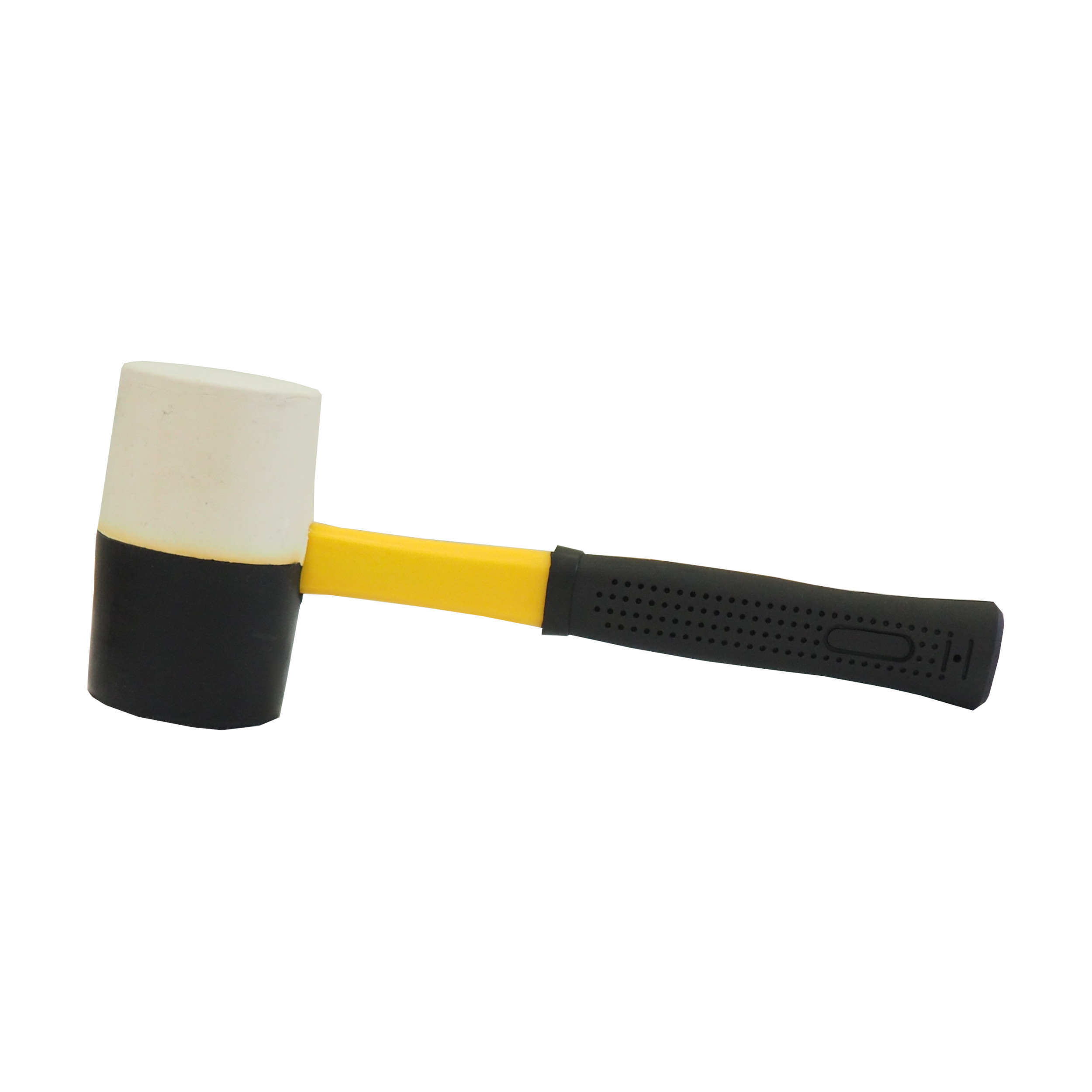 TOPTRADE gumová palice černá/bílá, sklolaminátová násada, Ø 70 mm, 900 g