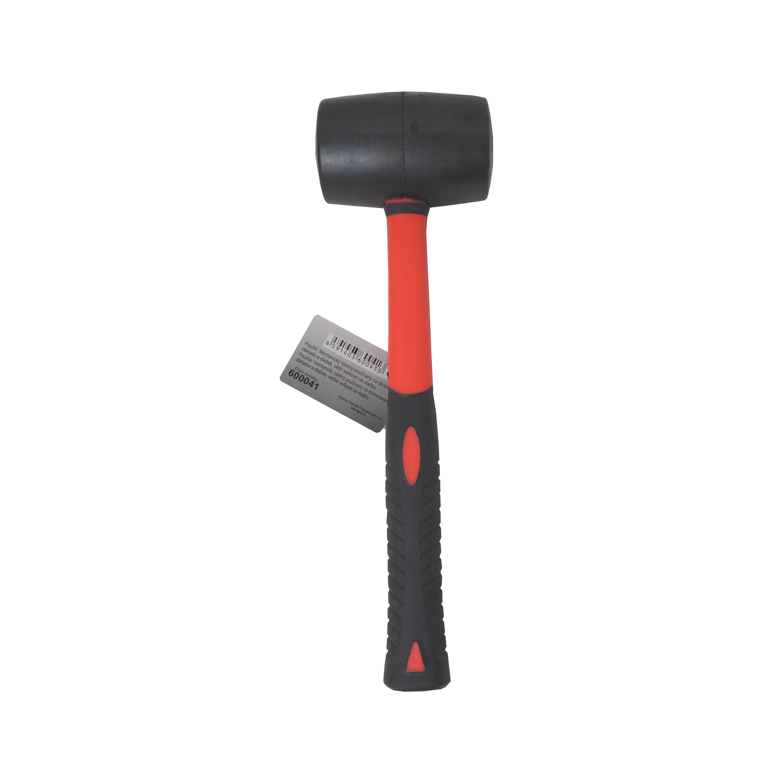 TOPTRADE gumová palice Ø 50 mm, 340 g – sklolaminátová násada