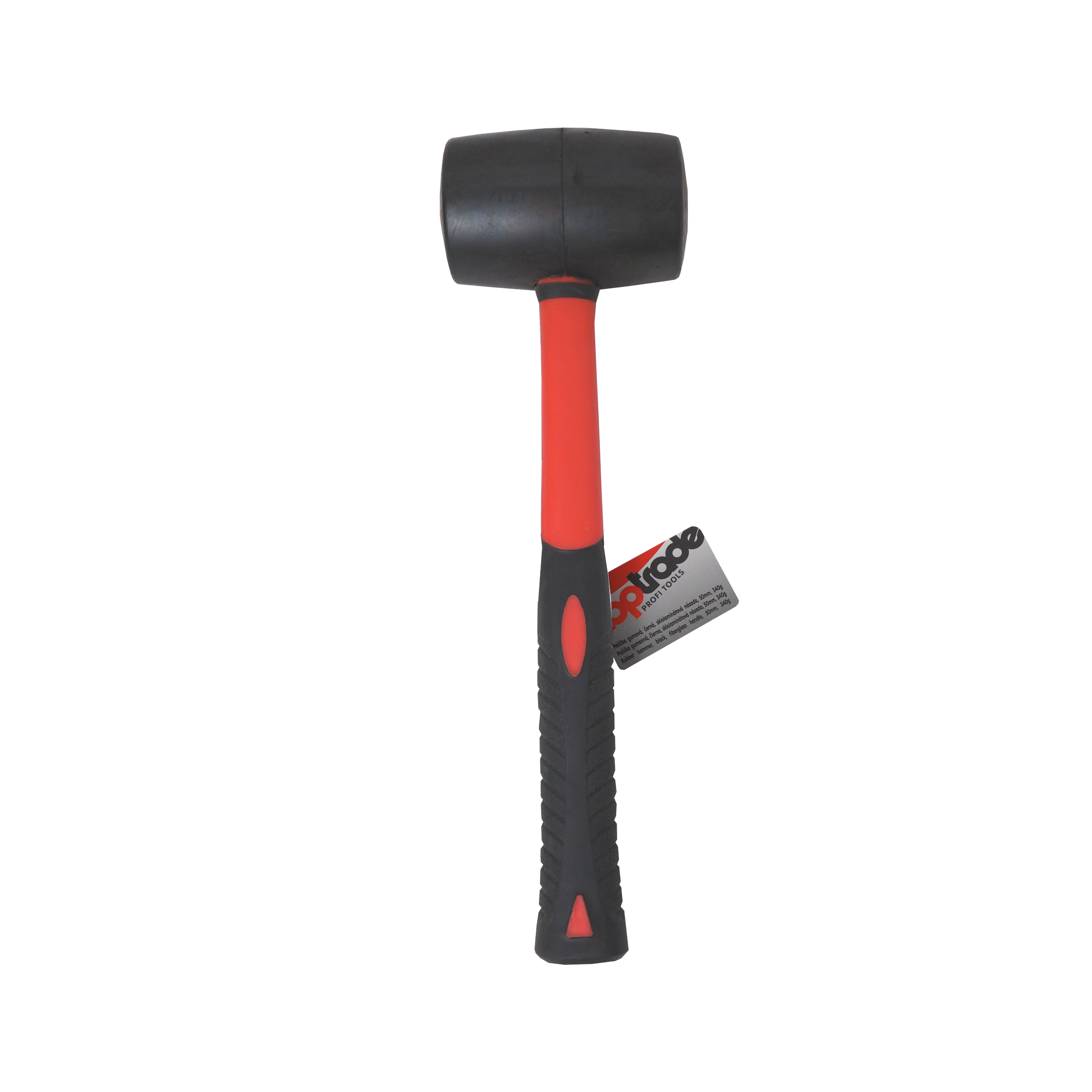 TOPTRADE gumová palice Ø 50 mm, 340 g – sklolaminátová násada