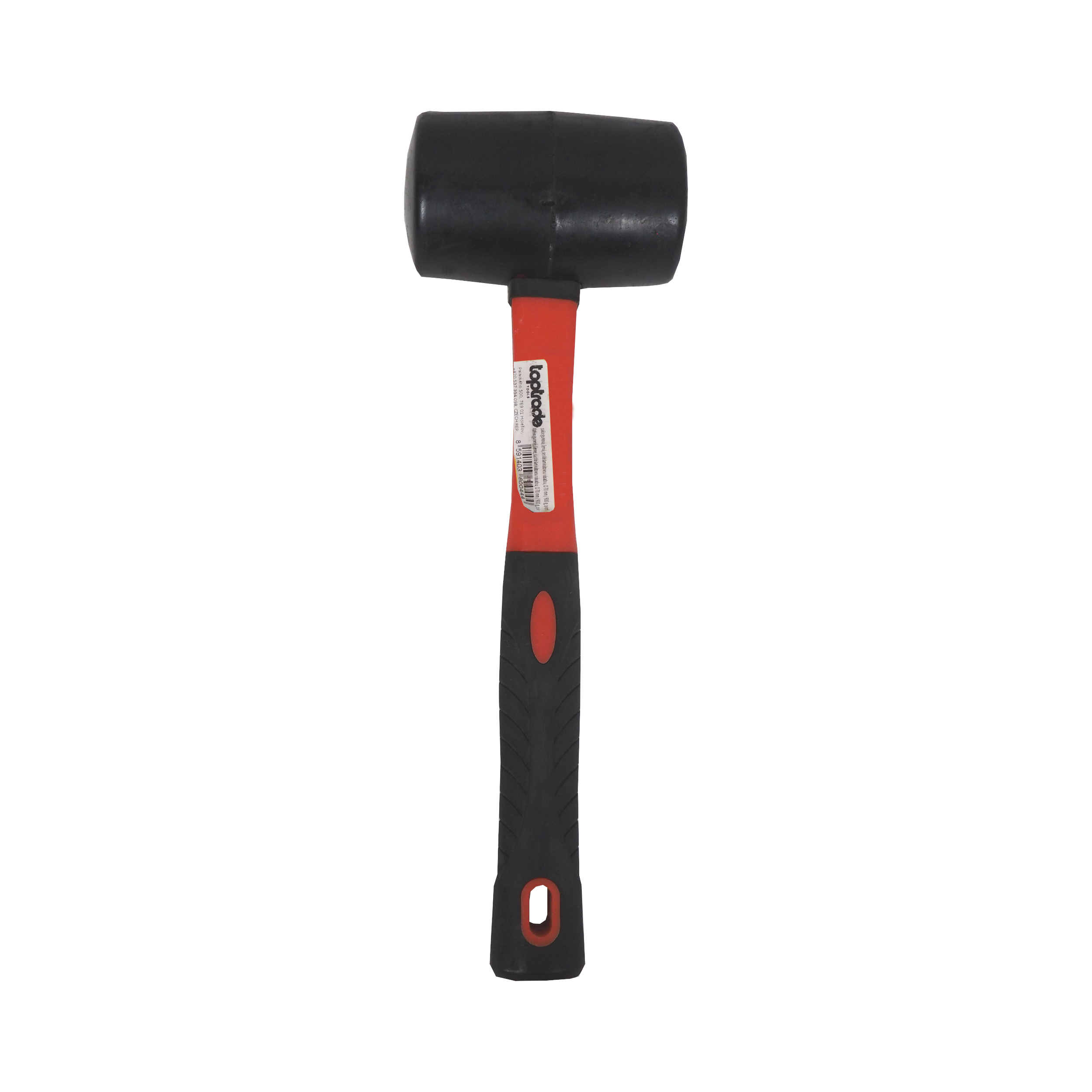 TOPTRADE palice gumová, černá, sklolaminátová násada, Ø70 mm / 900 g