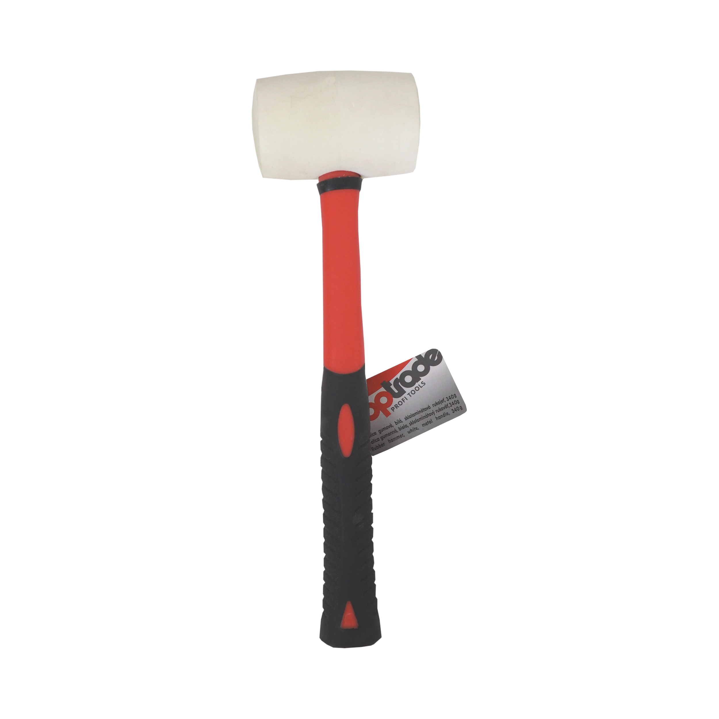 TOPTRADE palice gumová bílá, sklolaminátová násada, Ø 50 mm, 340 g
