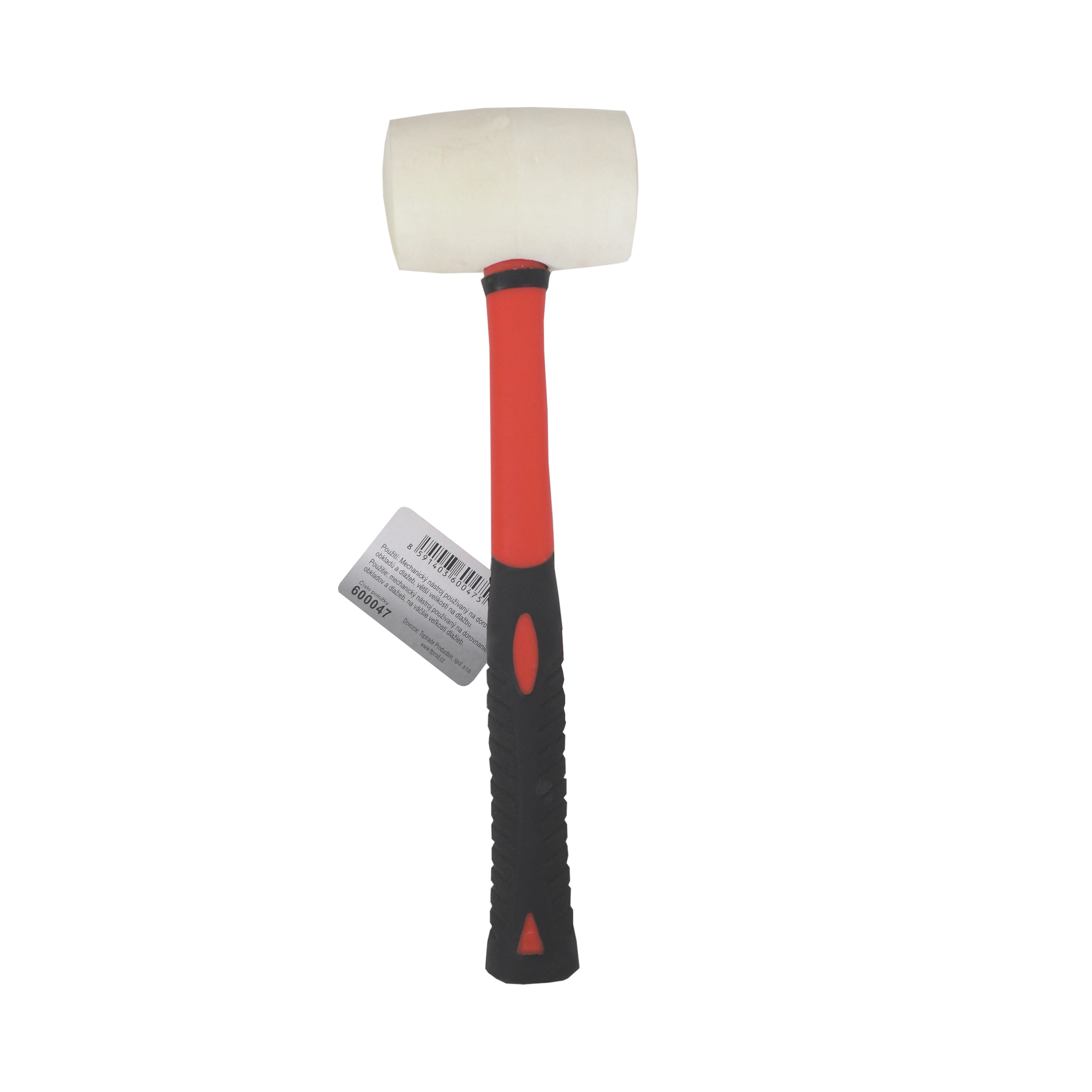 TOPTRADE gumová palice bílá, Ø 50 mm, 500 g