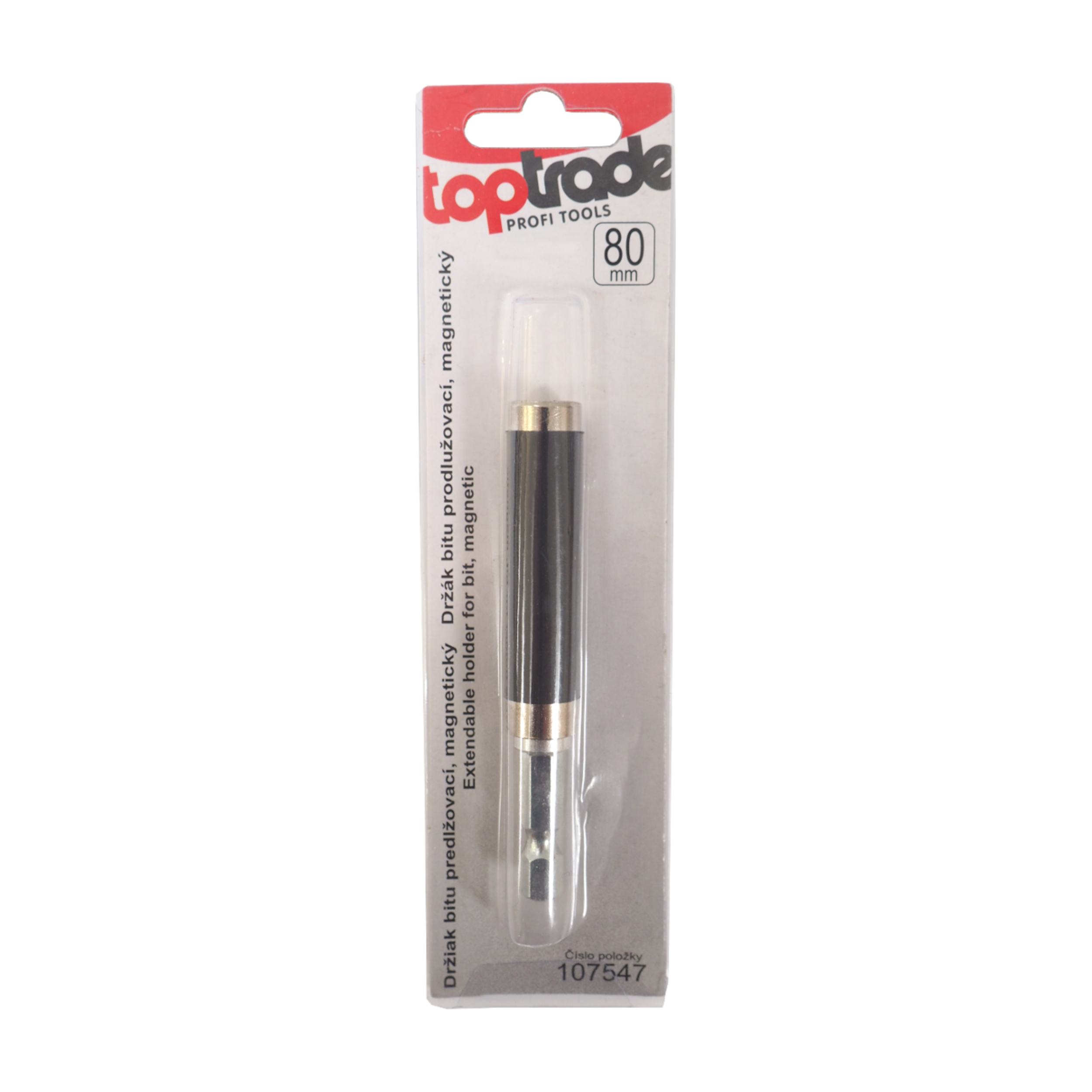 TOPTRADE držák bitu, prodloužený, magnetický – 80 mm