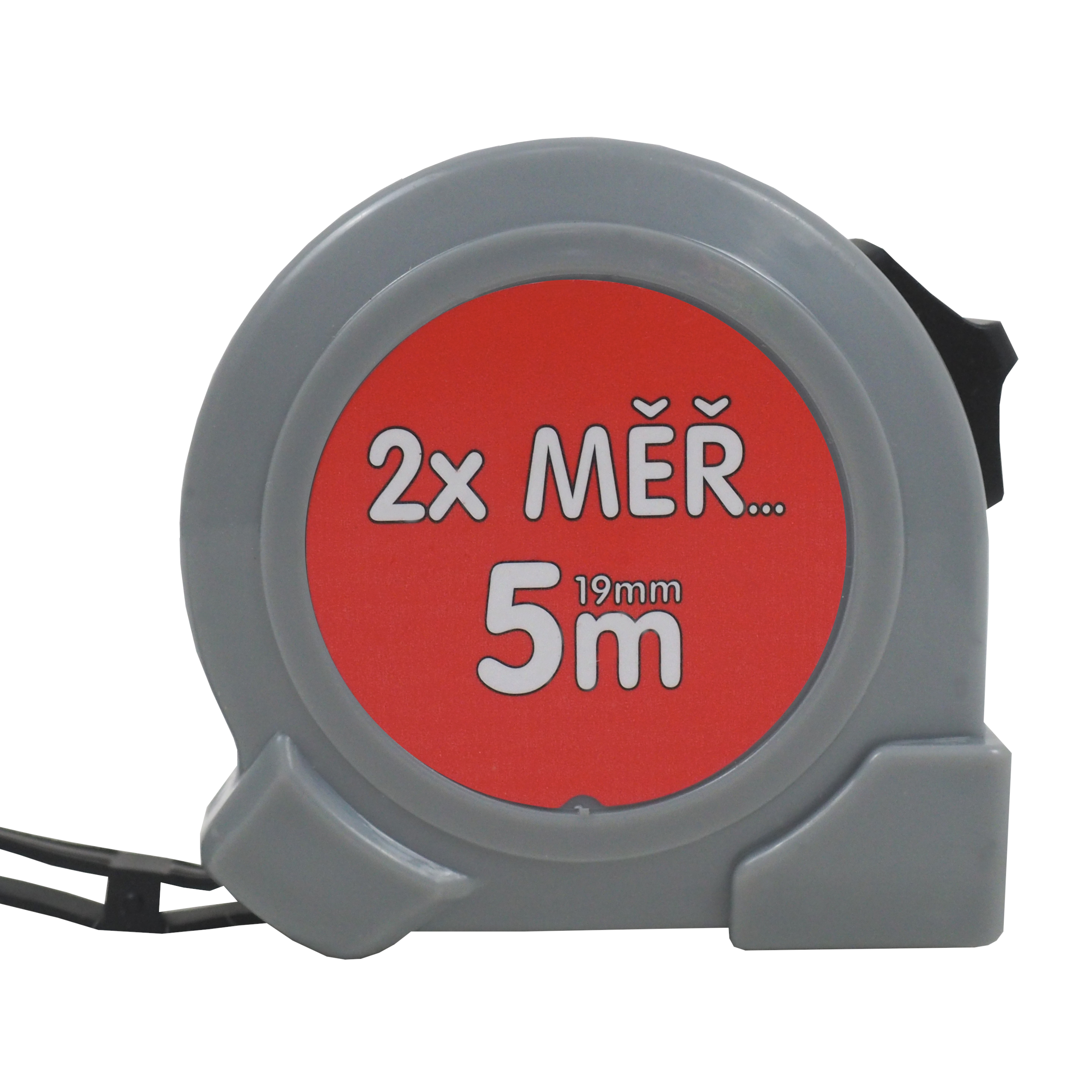 Levně TOPTRADE svinovací metr 5 m × 19 mm, jednobrzdový (Kovová páska, čitelné metrické dělení, EAN 8591403500348)