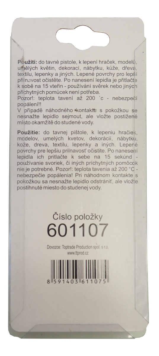 TOPTRADE tavné tyčinky s třpytkami, mix 4 barev, 7,5 × 100 mm, 20 ks