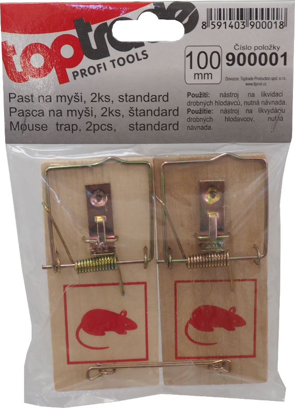 TOPTRADE past na myši, dřevěná – sada 2 ks