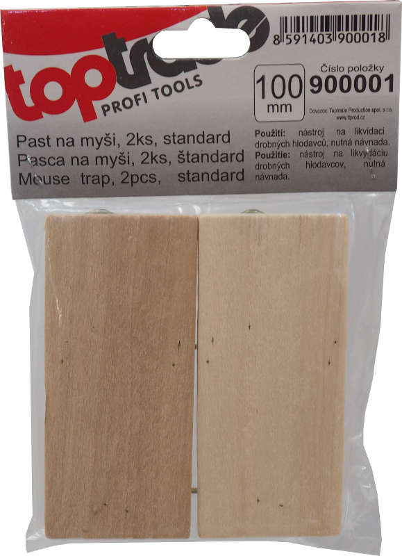 TOPTRADE past na myši, dřevěná – sada 2 ks