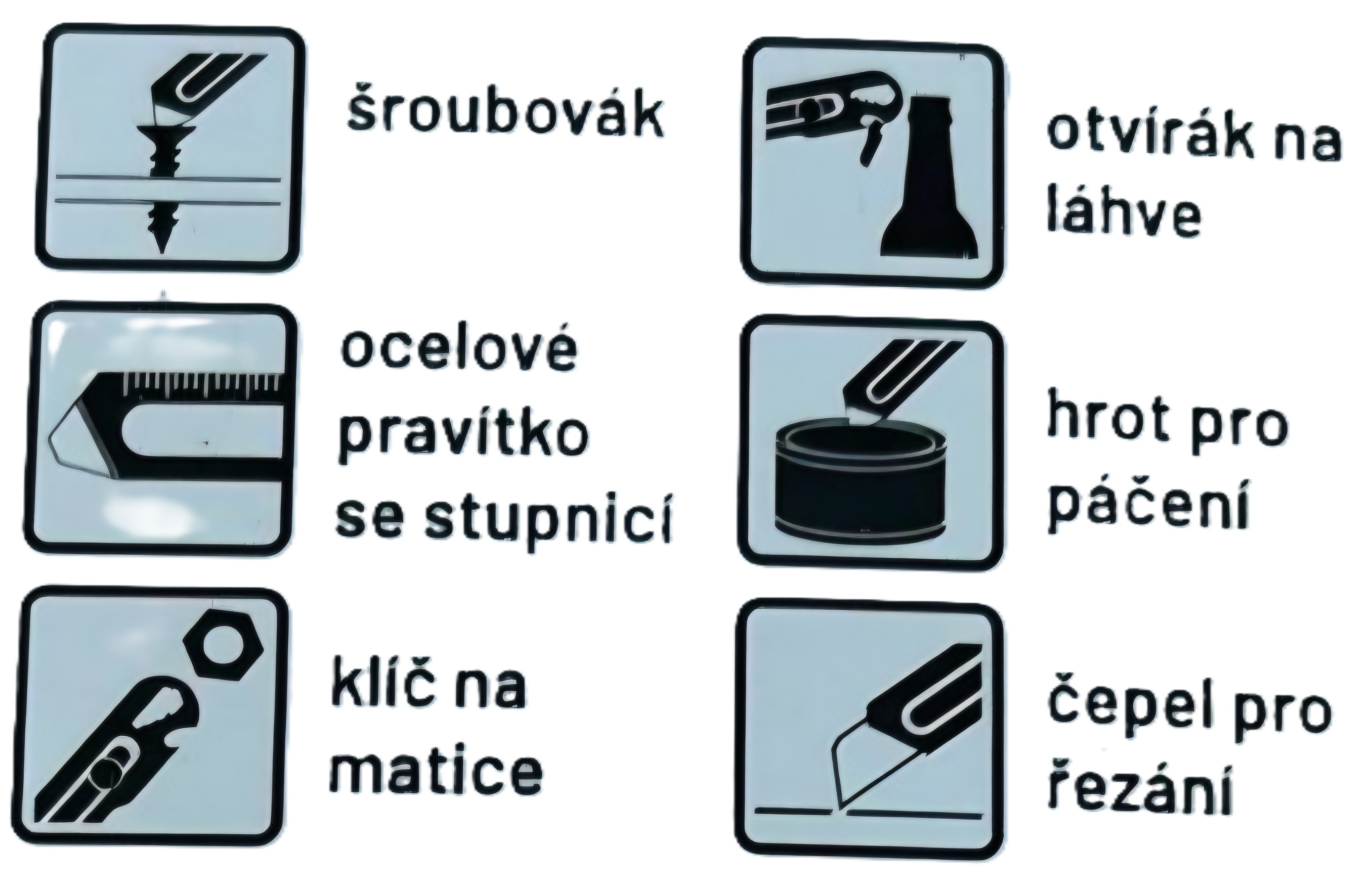 TOPTRADE nůž odlamovací, nerezový, multifunkční, 6 v 1, 18 mm
