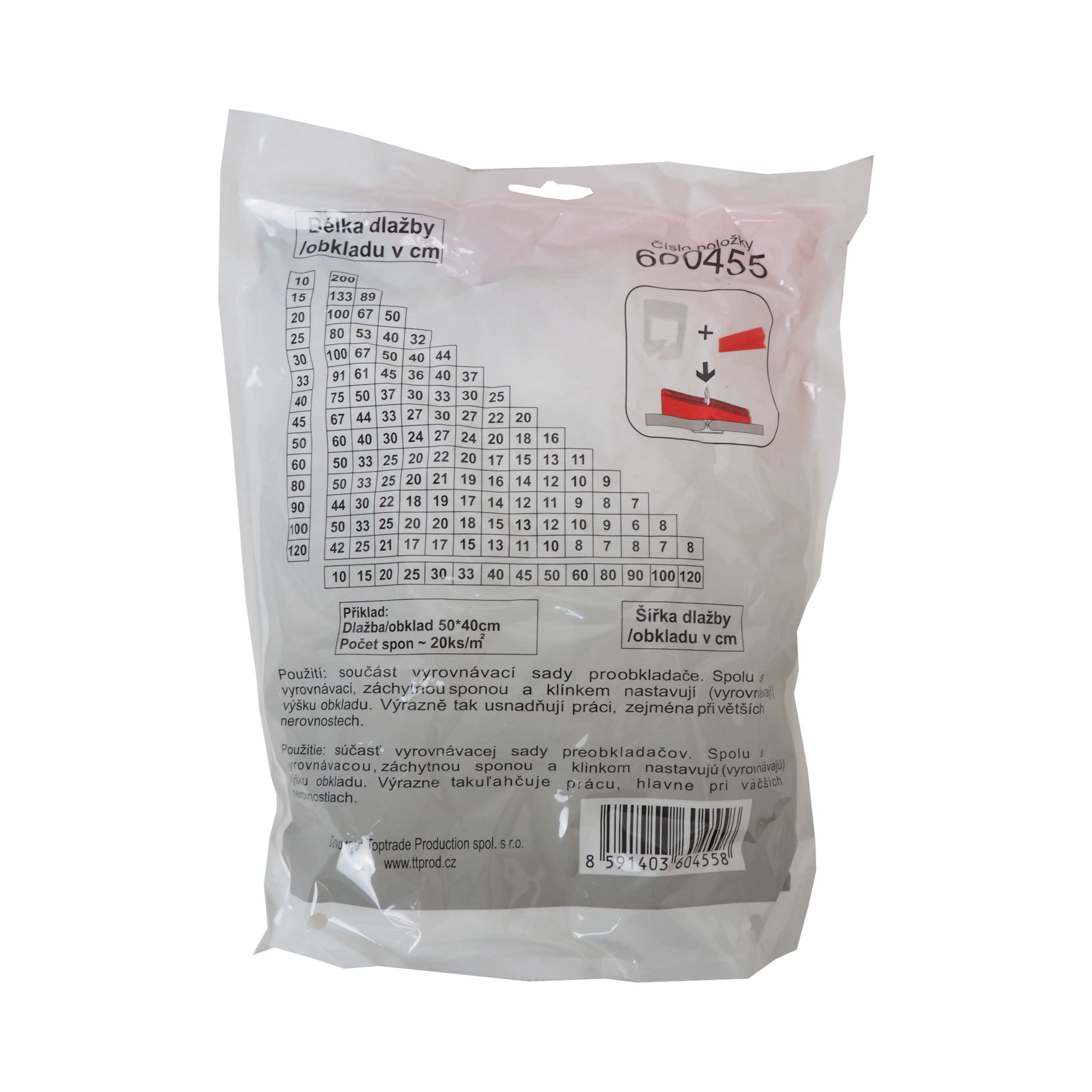 TOPTRADE vyrovnávací spona 1,5 mm, výška 3–12 mm, 100 ks