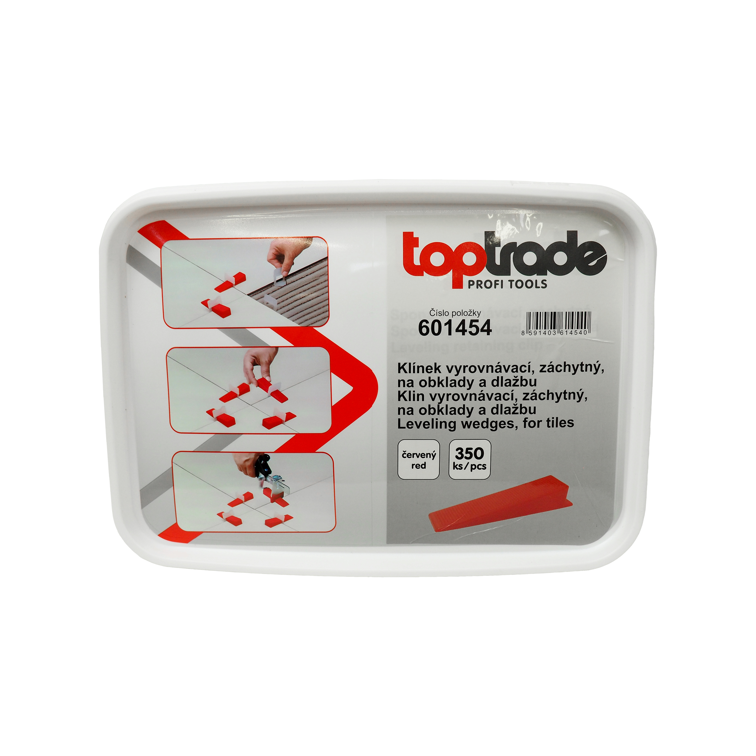 TOPTRADE klínek vyrovnávací, záchytný, na obklady a dlažbu / 350 ks