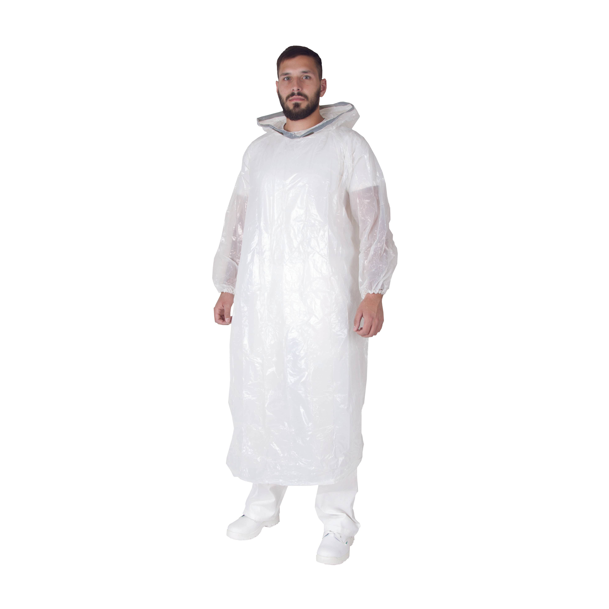 pláštěnka MIKE, PE, jednorázová, bílá