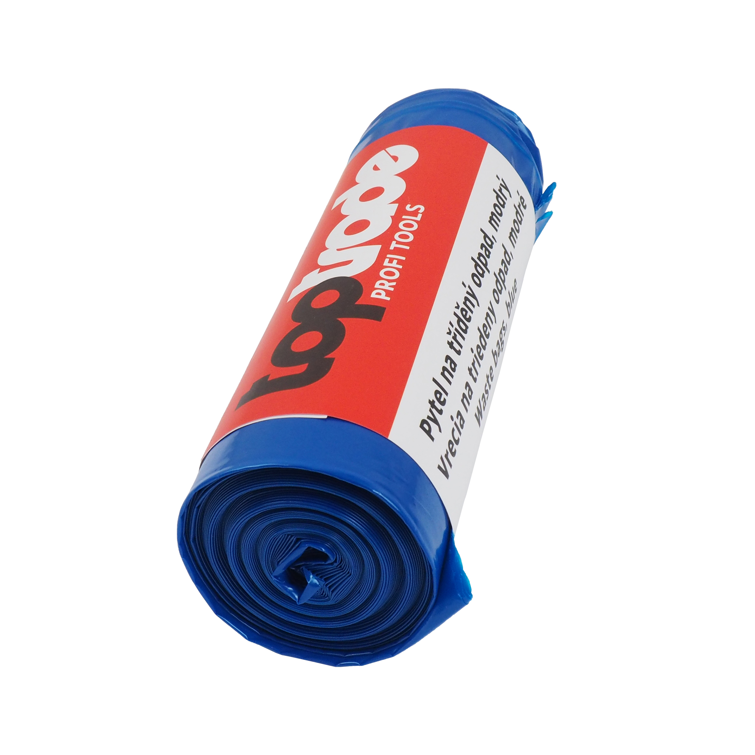 TOPTRADE pytel na tříděný odpad, recyklační, modrý, balení 8 ks, 40 µ, 120 l