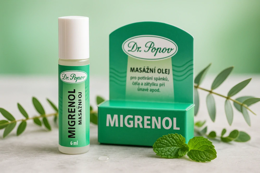 Migrenol – masážní olej roll-on 6 ml (Dr. Popov)