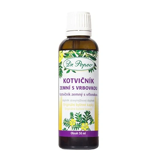 Kotvičník zemní s vrbovkou, originální bylinné kapky, 50 ml Dr. Popov