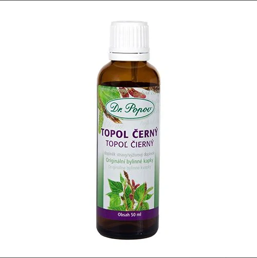 Topol černý, originální bylinné kapky, 50 ml Dr. Popov