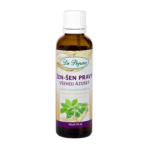 Žen-šen, originální bylinné kapky, 50 ml Dr. Popov