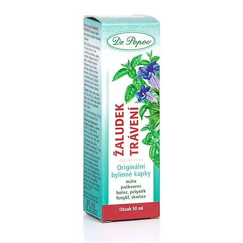 Žaludek – trávení, originální bylinné kapky, 50 ml Dr. Popov