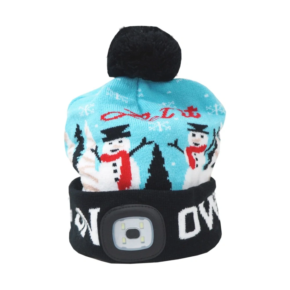 LED čepice X‑mas Let it Snow, L, modrá