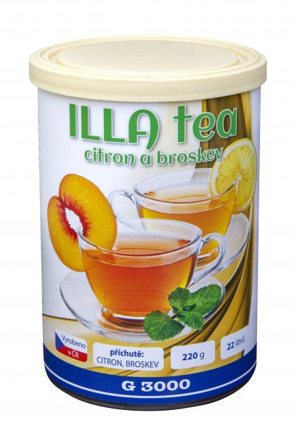 Levně ILLA TEA Broskev nízkokalorický nápoj v prášku (Se sladidlem, vitamínem C a jódem. Vhodný k přípravě teplého i studeného nápoje.)