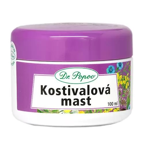 Levně Dr. Popov Kostivalová mast 100 ml (Bylinná mast s kostivalem pro masáž pokožky svalů a kloubů. Velké 100ml balení.)