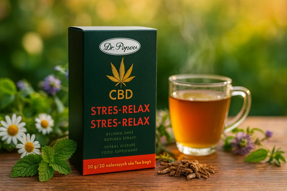 Konopný čaj s CBD Stres-Relax, 30 g Dr. Popov