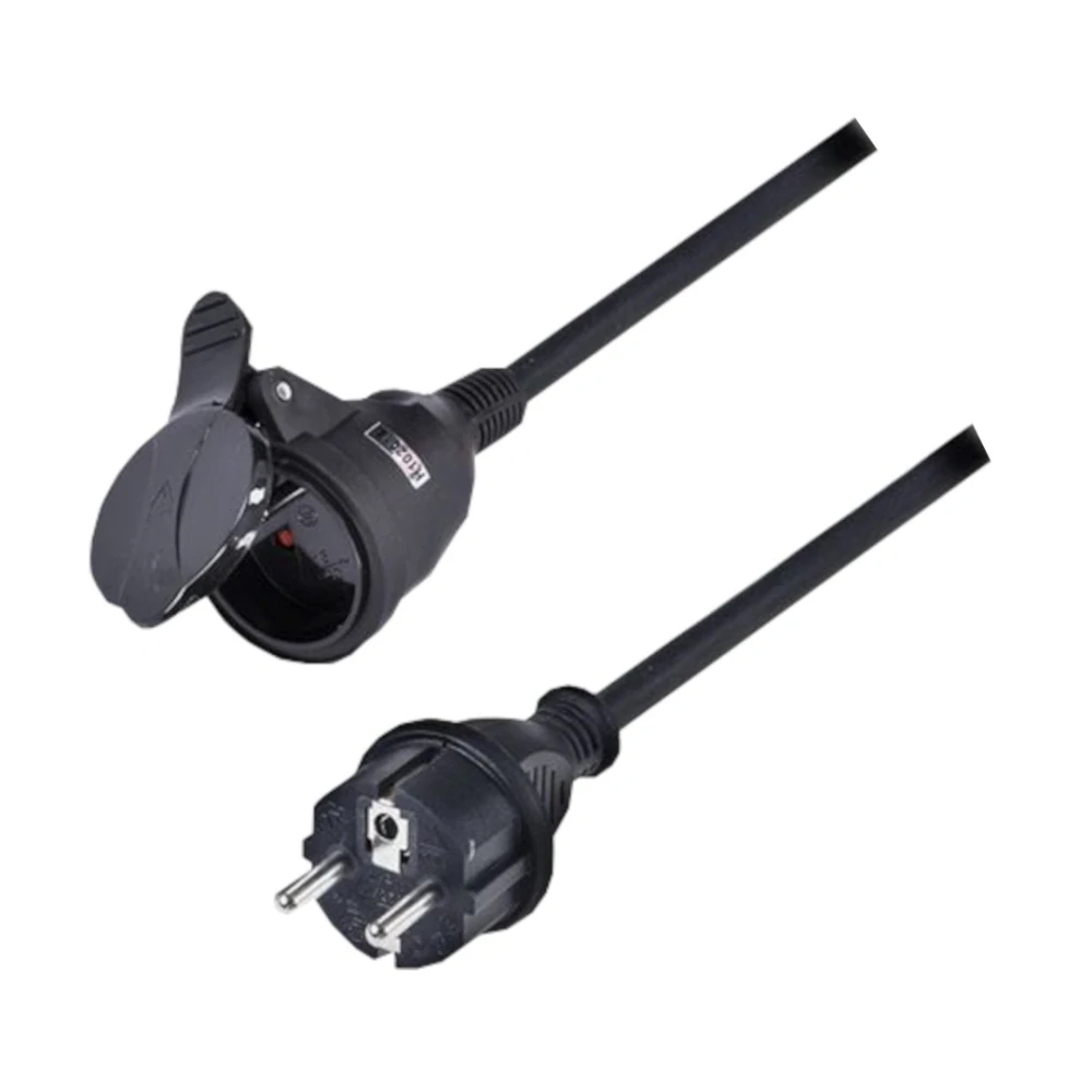Prodlužovací přívod se spojkou 20 m, 1× zásuvka, IP44, H05RR‑F3, 3×1,5 mm², 230 V/16 A, černý