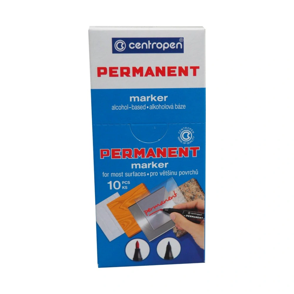 CENTROPEN permanentní popisovač 2846/1, červený, 1 mm – sada 10 ks