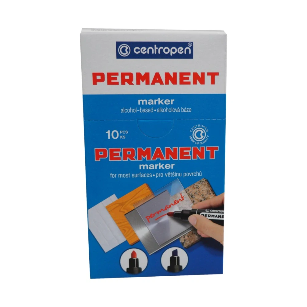 CENTROPEN 8566/1 permanentní popisovač, černý, 2,5 mm, 10 ks