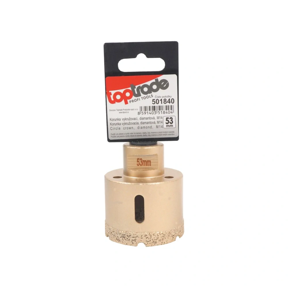 TOPTRADE diamantová vykružovací korunka Ø 53 mm (M14)
