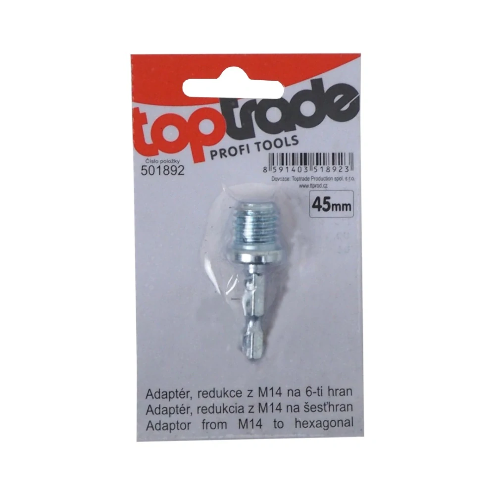 TOPTRADE adaptér M14 na 6-hran, 45 mm