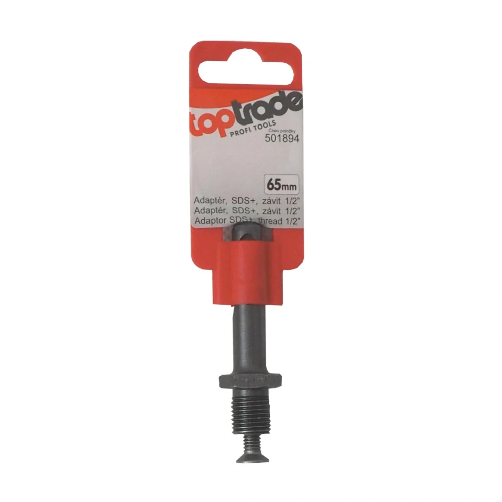 TOPTRADE adaptér SDS+ na závit 1/2“, 65 mm
