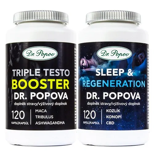 Bylinné kapsle SPORT Triple Testo BOOSTER, 120 kapslí Dr. Popov