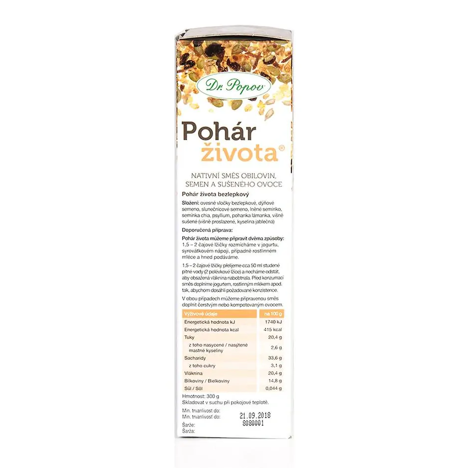 Pohár života Dr. Popov bezlepkový, 300 g Dr. Popov